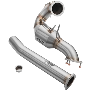 RM Motors Downpipe Set Audi Q5 3.0 TDI – No Catalytic Converter – No Silencer – Set with Silencer – No Heat Shield